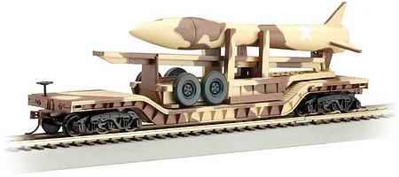 Bachmann 52 Center-Depressed Flatcar Desert Camo HO Scale Model Train Freight Car #18340