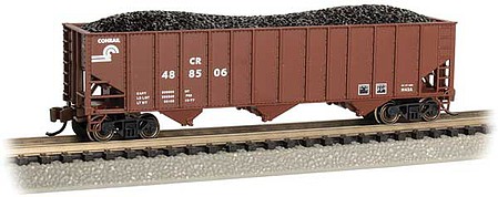 Bachmann BS 3-Bay 100-Ton Open Hopper Conrail #488506 N Scale Model Train Freight Car #18752
