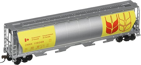 Bachmann Cylindrical Grain Hopper Govt/Canada Yellow HO Scale Model Train Freight Car #19136