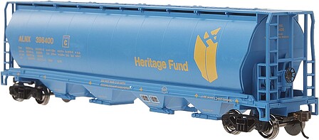 Bachmann Cylindrical 4-Bay Grain Hopper Alberta Heritage HO Scale Model Train Freight Car #19139