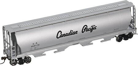 Bachmann 4-Bay Grain Hopper Canadian Pacific Silver HO Scale Model Train Freight Car #19142