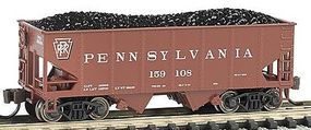 Bachmann USRA 55T 2-Bay Hopper PRR Tuscan Red N Scale Model Train Freight Car #19551 Bachmann USRA 55T 2-Bay Hopper PRR Tuscan Red N Scale Model Train Freight Car #19551