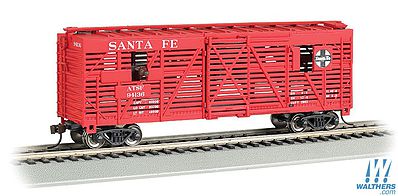 Bachmann 40 Animated Stock Car Santa Fe with Cows HO Scale Model Train Freight Car #19705