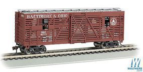 Bachmann 40' Animated Stock Car Baltimore & Ohio with Cows HO Scale Model Train Freight Car #19707 Bachmann 40' Animated Stock Car Baltimore & Ohio with Cows HO Scale Model Train Freight Car #19707