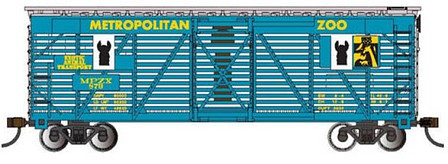 Bachmann 40 Animated Stock Car with Llamas Metropolitan Zoo HO Scale Model Train Freight Car #19708
