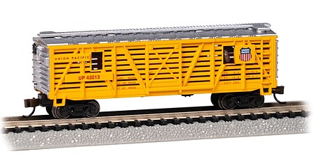 Bachmann 40 Animated Stock Car Union Pacific #43013 with Horses N Scale Model Train Freight Car #19752
