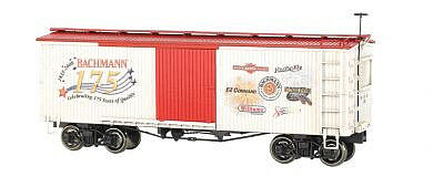 Bachmann Wood Boxcar Bachmann 175th Anniversary (white, red) O Scale Model Train Freight Car #27017