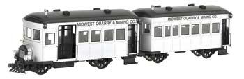 Bachmann Midwest Quarry & Mining Co Rail Bus & Trailer O Scale Model Train Diesel Locomotive #28461