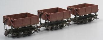 Bachmann Wood Side Dump Car (3) On30 Scale Model Train Freight Car Set #29801