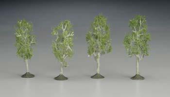 Bachmann 2 1/2-2 3/4 Inch Aspen Trees (4) N Scale Model Railroad Scenery #32110