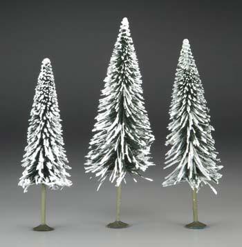 Bachmann 8-10 Inch Pine Trees w/Snow (3) O Scale Model Railroad Scenery #32202