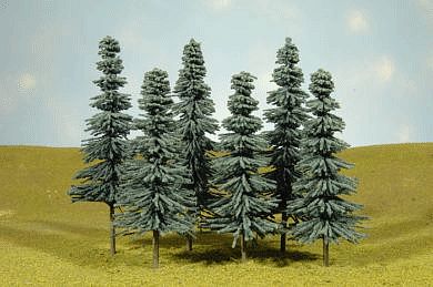 Bachmann 8-10 Inch Blue Spruce Trees (3) O Scale Model Railroad Scenery #32212