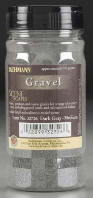 Bachmann Gravel - Medium - Dark Gray Model Railroad Ground Cover #32726