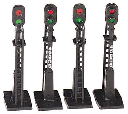 Block Signals (4) HO Scale Model Railroad Trackside Accessory #42101 