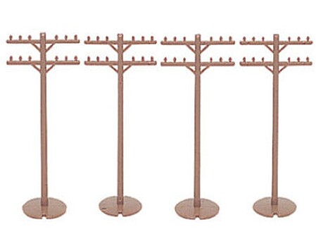 Bachmann Telephone Poles (12) HO Scale Model Railroad Trackside Accessory #42102