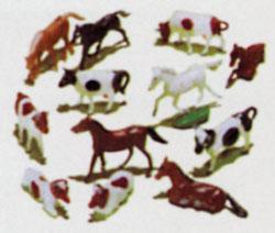 Bachmann Animal Set Cow & Horse (12) N Scale Model Railroad Figure #42505