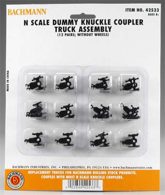 Bachmann Dummy Knuckle Coupler Track (12) N Scale Model Train Coupler #42533