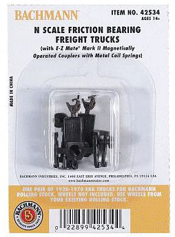 Bachmann Friction Bearing Freight Truck No Wheels (12pr) N Scale Model Train Truck #42534