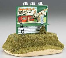 Bachmann Billboard School Zone Drive Carefully O Scale Model Railroad Roadway Accessory #42602 Bachmann Billboard School Zone Drive Carefully O Scale Model Railroad Roadway Accessory #42602