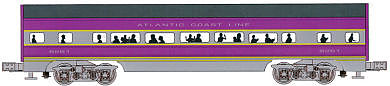 Bachmann 4-Car Passenger Set (60) - Atlantic Coast Line O Scale Model Train Passenger Car #43060