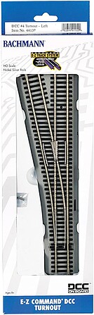 Bachmann EZ Command #4 Turnout Left HO Scale Nickel Silver Model Train Track #44139