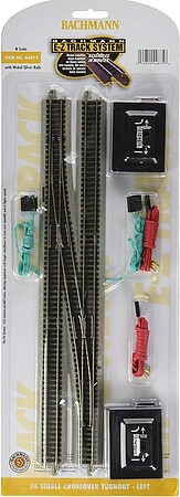 Bachmann #6 Single Crsover LH Turnout N/S N Scale Nickel Silver Model Train Track #44875