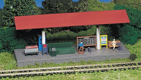 Bachmann Platform Station Snap Kit w/Accessories HO Scale Model Railroad Building #45194