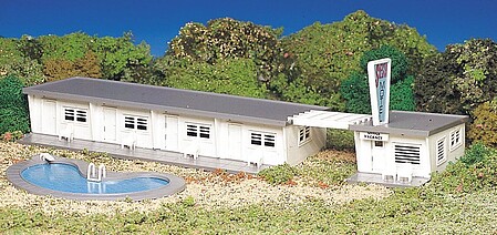 Bachmann Motel w/Pool Snap Kit HO Scale Model Railroad Building #45214