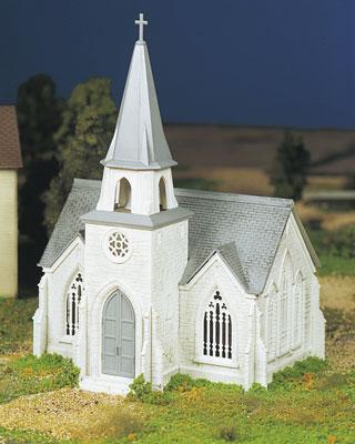 Bachmann Plasticville U.S.A.(R) Pre Built Country Church O Scale Model Railroad Building #45308