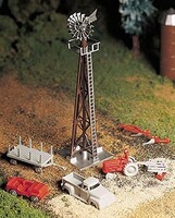 Bachmann Windmill w/Farm Machinery Kit O Scale Model Railroad Building Accessory #45603