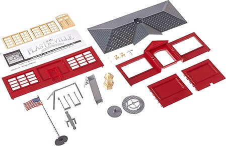 Bachmann School House w/Playground Accys Snap Kit O Scale Model Railroad Building #45611