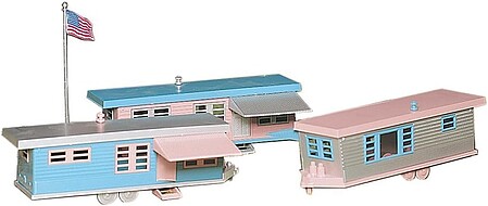 Bachmann Trailer Park w/Accys Kit O Scale Model Railroad Building #45612