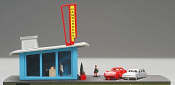 Bachmann Drive-In Hamburger Stand Built Up N Scale Model Railroad Building #45709