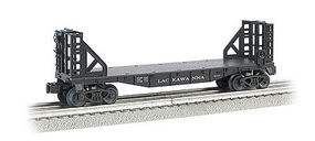 Bachmann WM 40' Flat w/Bulkhead Lackawanna O Scale Model Train Freight Car #47511