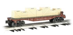 Bachmann 40' Flatcar w/Crate Load 3-Rail Seaboard Air Line O Scale Model Train Freight Car #47554 Bachmann 40' Flatcar w/Crate Load 3-Rail Seaboard Air Line O Scale Model Train Freight Car #47554