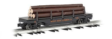 Bachmann Operating Log Dump Car West Side Lumber Co O Scale Model Train Freight Car #47927