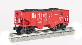 Bachmann 55-Ton 2-Bay USRA Outside Braced Hopper with load CB&Q O Scale Model Train Freight Car #48207