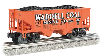 Bachmann 55-Ton 2-Bay USRA OB Hopper with load Waddell Coal O Scale Model Train Freight Car #48208