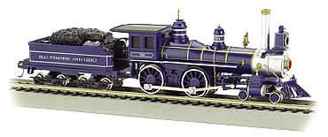 Bachmann 4-4-0 w/Coal Tender Load Baltimore & Ohio HO Scale Model Train Steam Locomotive #52703