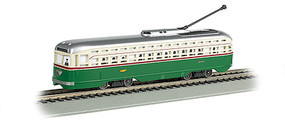 Bachmann PCC Streetcar w/DCC, Sound & Sparking Trolley Pole Philadelphia Transit Co. (green, cream) Bachmann PCC Streetcar w/DCC, Sound & Sparking Trolley Pole Philadelphia Transit Co. (green, cream)