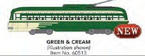 Bachmann HO PCC Streetcar Green&Cream Undecorated
