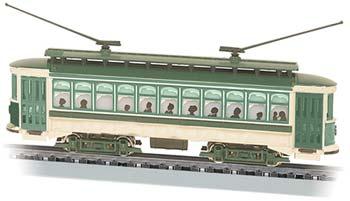 Bachmann Brill Trolley - Standard DC - Green, Cream, Brown N Scale Trolley and Hand Car #61093