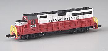 Bachmann EMD GP40 - Standard DC Western Maryland (white, black, red) - N-Scale