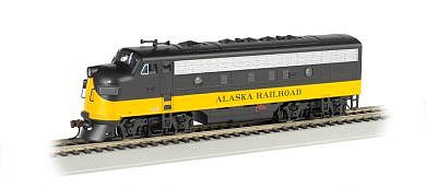 Bachmann F7 A Alaska (Black/Yellow) HO Scale Model Train Diesel Locomotive #63710