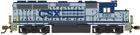 Bachmann EMD GP40 CSX #6382 (Early Scheme, gray, blue) HO Scale Model Train Diesel Locomotive #66307