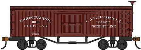 Bachmann 34 Wood Old-Time Boxcar Union Pacific (Fruit Service) HO Scale Model Train Freight Car #72307
