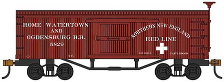 Bachmann 34 Wood Old-Time Boxcar RW&O RR HO Scale Model Train Freight Car #72312