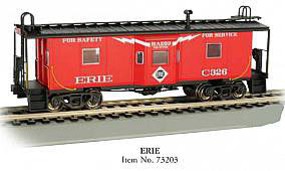 Bachmann Bay Window Caboose with Roof Walk Erie HO Scale Model Train Freight Car #73203