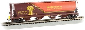 Bachmann 4-bay Cylindrical Hopper Saskatchewan with FRED HO Scale Model Train Freight Car #73802 Bachmann 4-bay Cylindrical Hopper Saskatchewan with FRED HO Scale Model Train Freight Car #73802