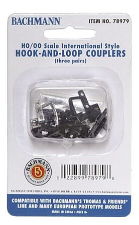  Hook &amp; Loop Couplers (6) -- HO Scale Model Train Coupler -- #78979